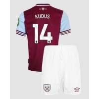 Echipament fotbal West Ham United Mohammed Kudus #14 Tricou Acasa 2024-25 pentru copii maneca scurta (+ Pantaloni scurti)